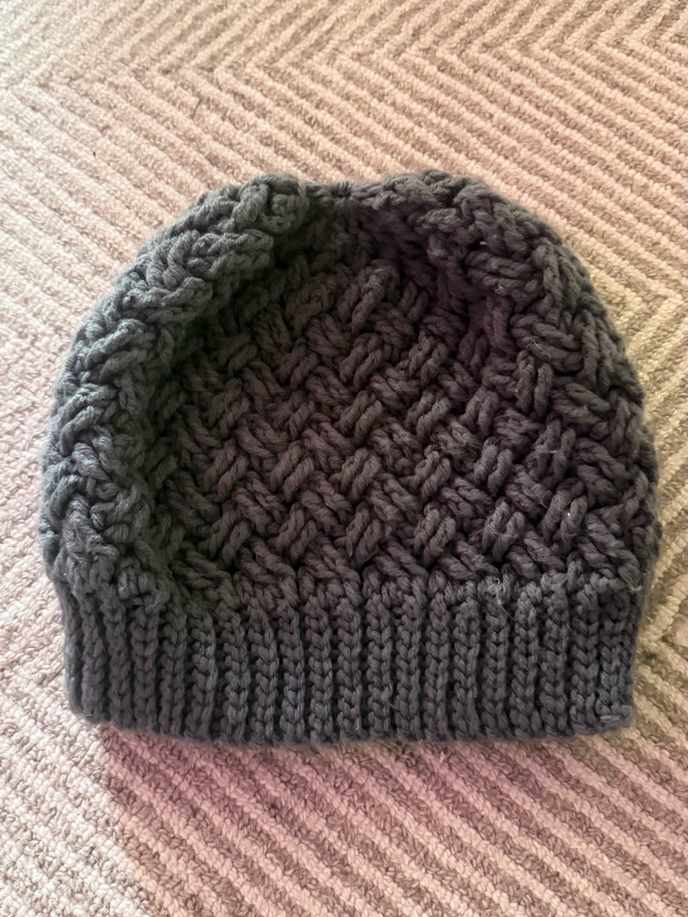 Hand Knitted Cozy Chunky Knit Beanie - Dark Gray
